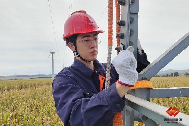 龙源西关风电场排查线路隐患保供电安全